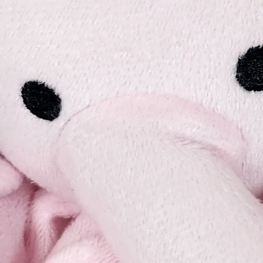 Pink Elephant Lovey Plush Baby Security Blanket Minky Dots Satin‎ Trim